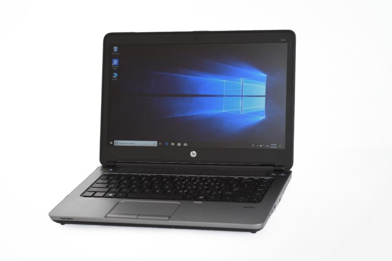 Black laptop isolated on a plain background