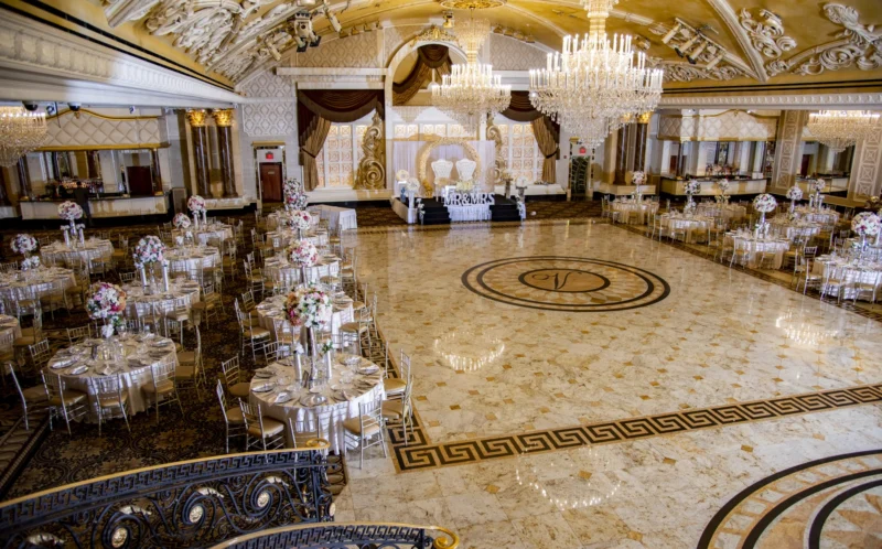 Decorated ballroom ready for a celebration